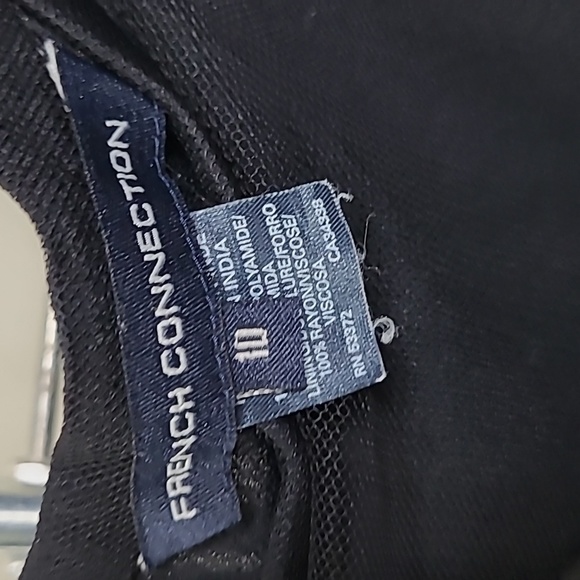 French Collection black skirt with sheer black intricate fabric overlay - Picture 5 of 10